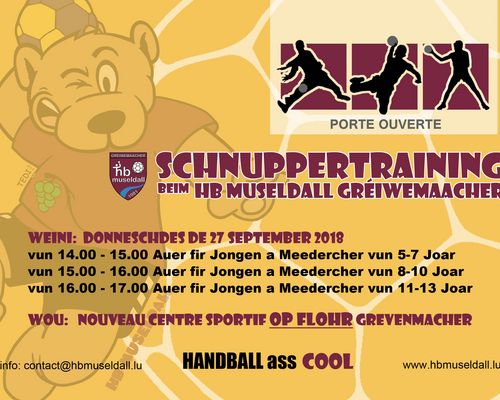 Schnuppertraining beim HB Museldall de 27. September