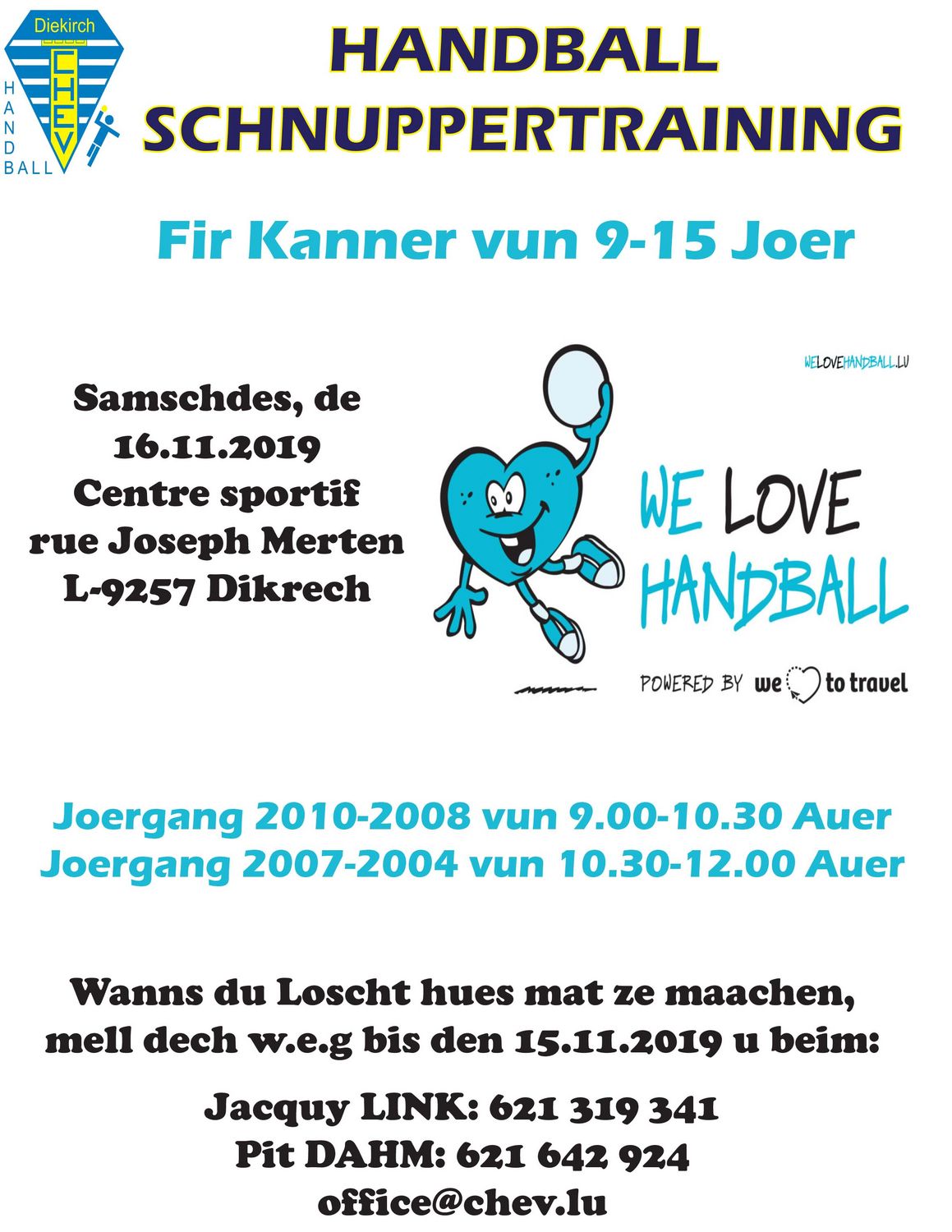 We love Handball an der Coque - CHEV Handball Diekirch